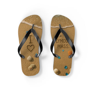 Plymouth Shock "I love Plymouth" Beach-Ready Flip Flops