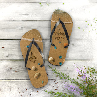 Plymouth Shock "I love Plymouth" Beach-Ready Flip Flops