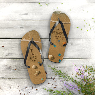 Plymouth Shock "I love Plymouth" Beach-Ready Flip Flops