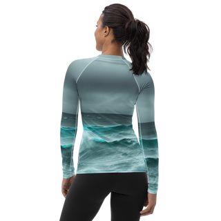 Plymouth Shock "Motion of the Ocean" Women's All over Rash Guard Shirt