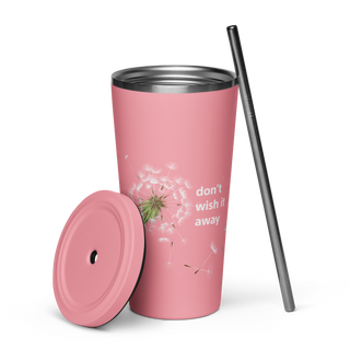 Plymouth Shock "Don't Wish it Away" Insulated tumbler with a straw