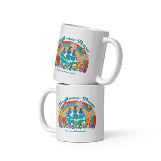 Plymouth Shock "Mayflower Power" White glossy mug