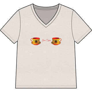 Plymouth Shock "Bee Cups" Women’s V-Neck Tee