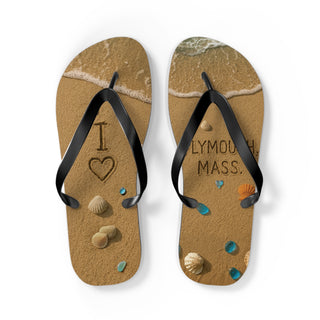 Plymouth Shock "I love Plymouth" Beach-Ready Flip Flops
