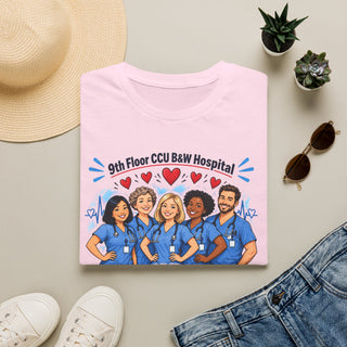 Nurses Team T-Shirt — “Oh My Gauze, Do I Love My Nurses!” Personalized Hospital Floor Tee