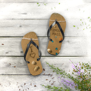 Plymouth Shock "I love Plymouth" Beach-Ready Flip Flops