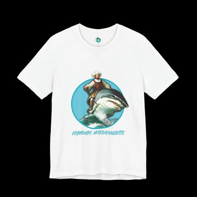 Plymouth, Massachusetts Surfing Shark Logo Tee